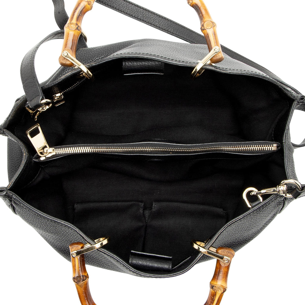 Gucci Leather Bamboo Medium Shopper Tote