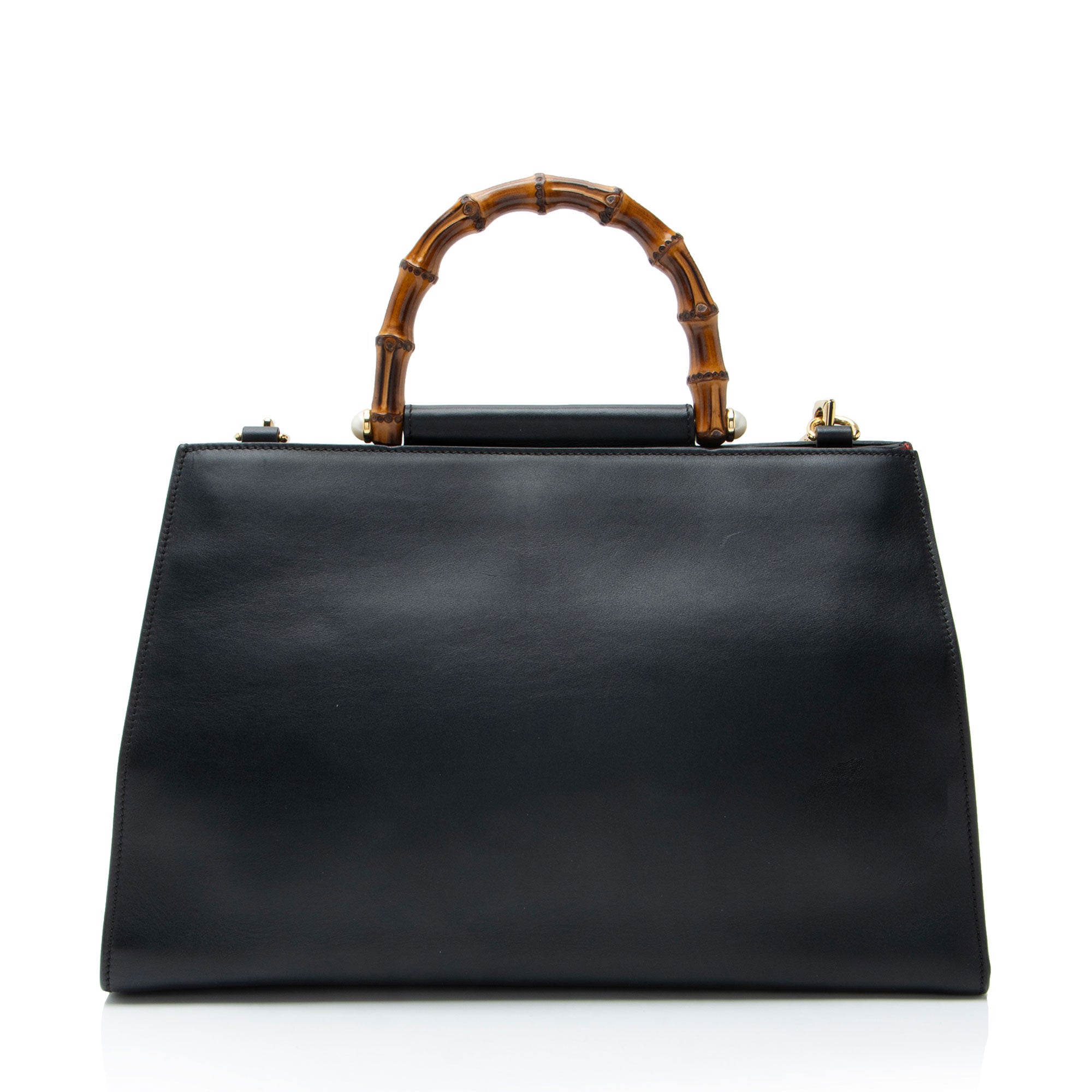 Gucci Leather Bamboo Nymphaea Medium Top Handle
