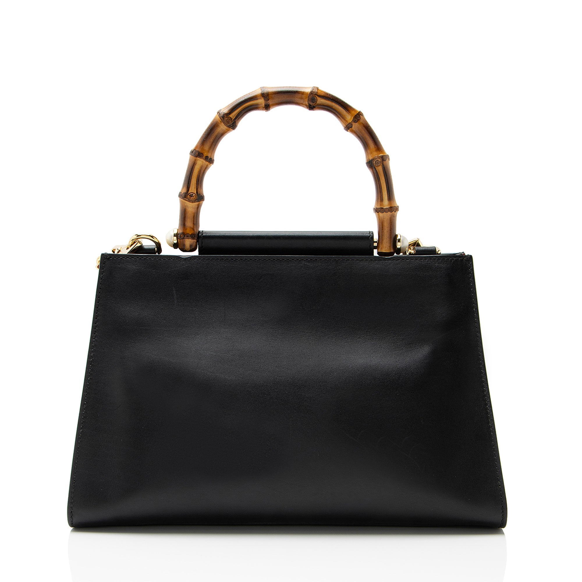 Gucci Leather Bamboo Nymphaea Medium Top Handle