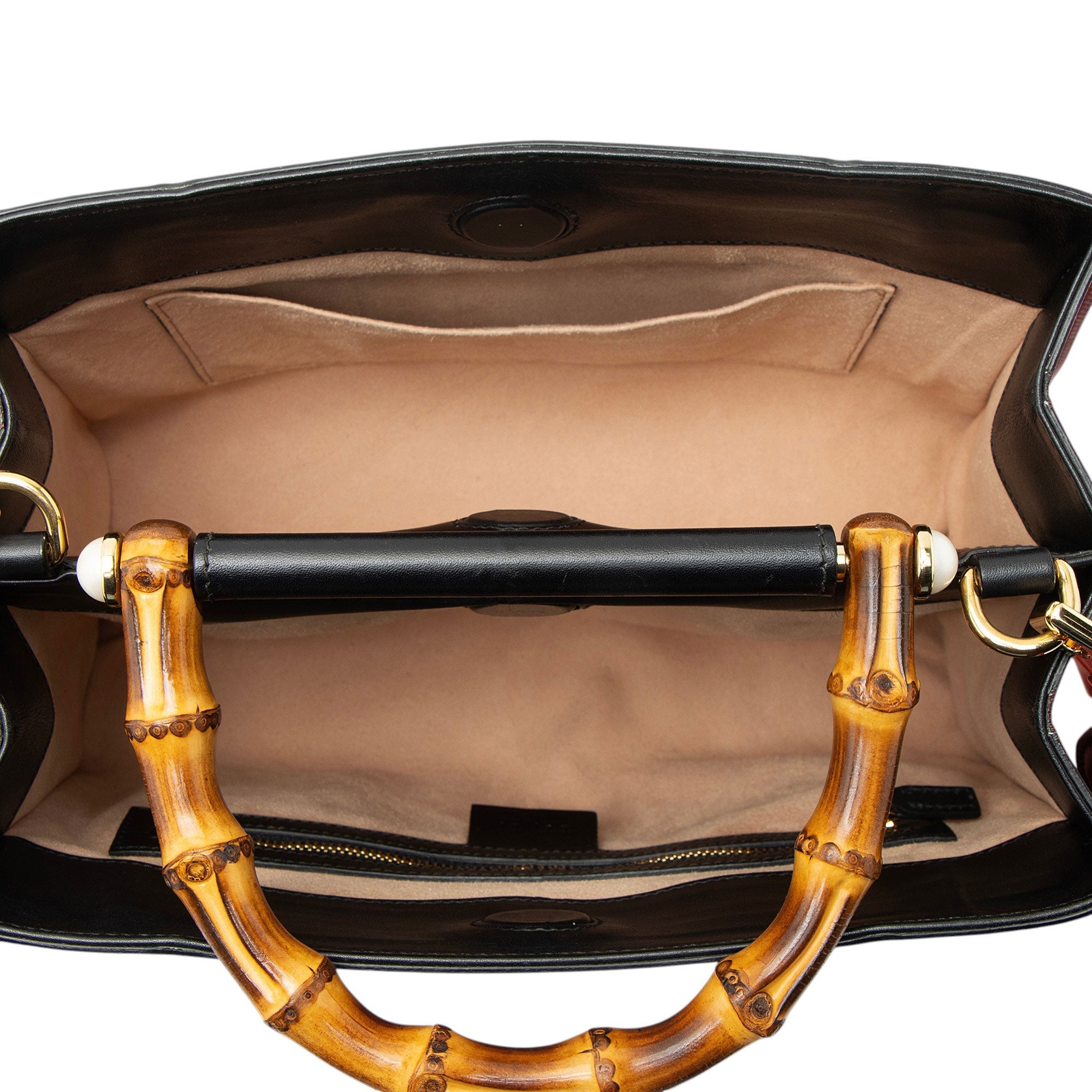 Gucci Leather Bamboo Nymphaea Medium Top Handle