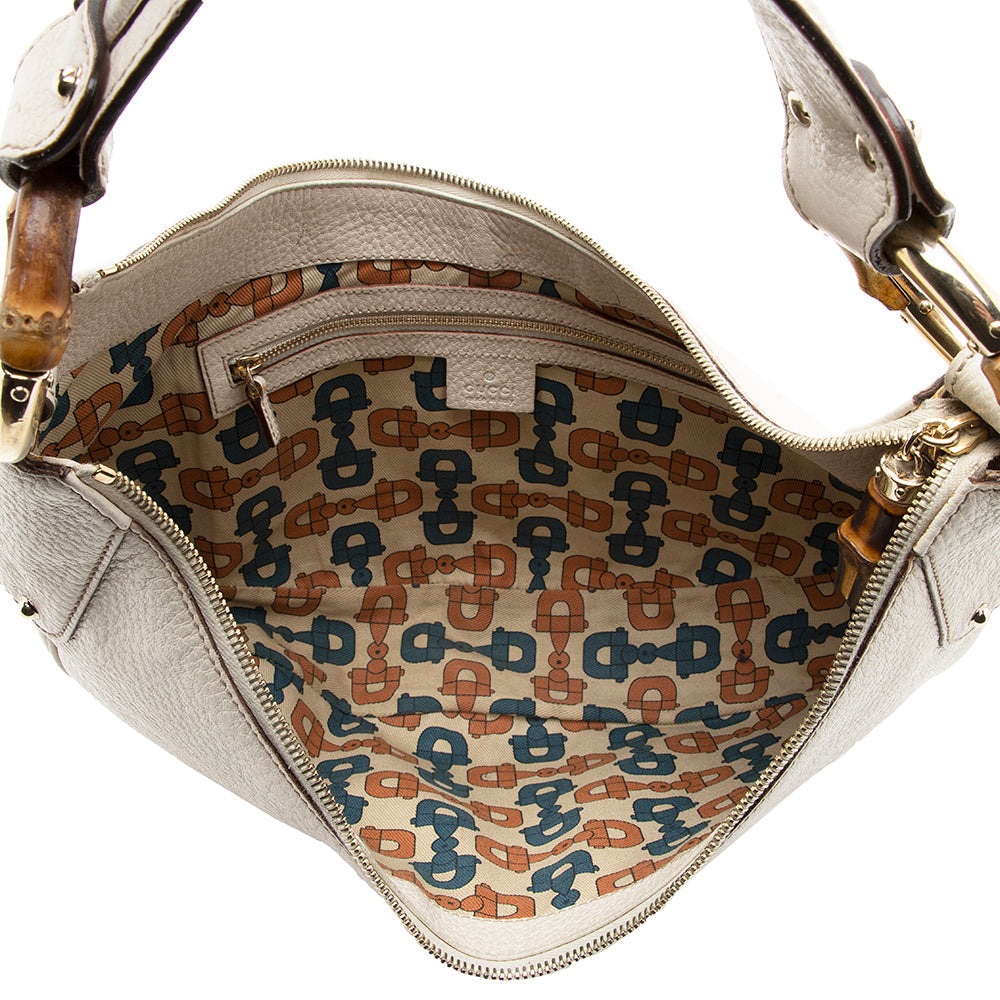 Gucci Leather Bamboo Ring Hobo (SHF-19976)