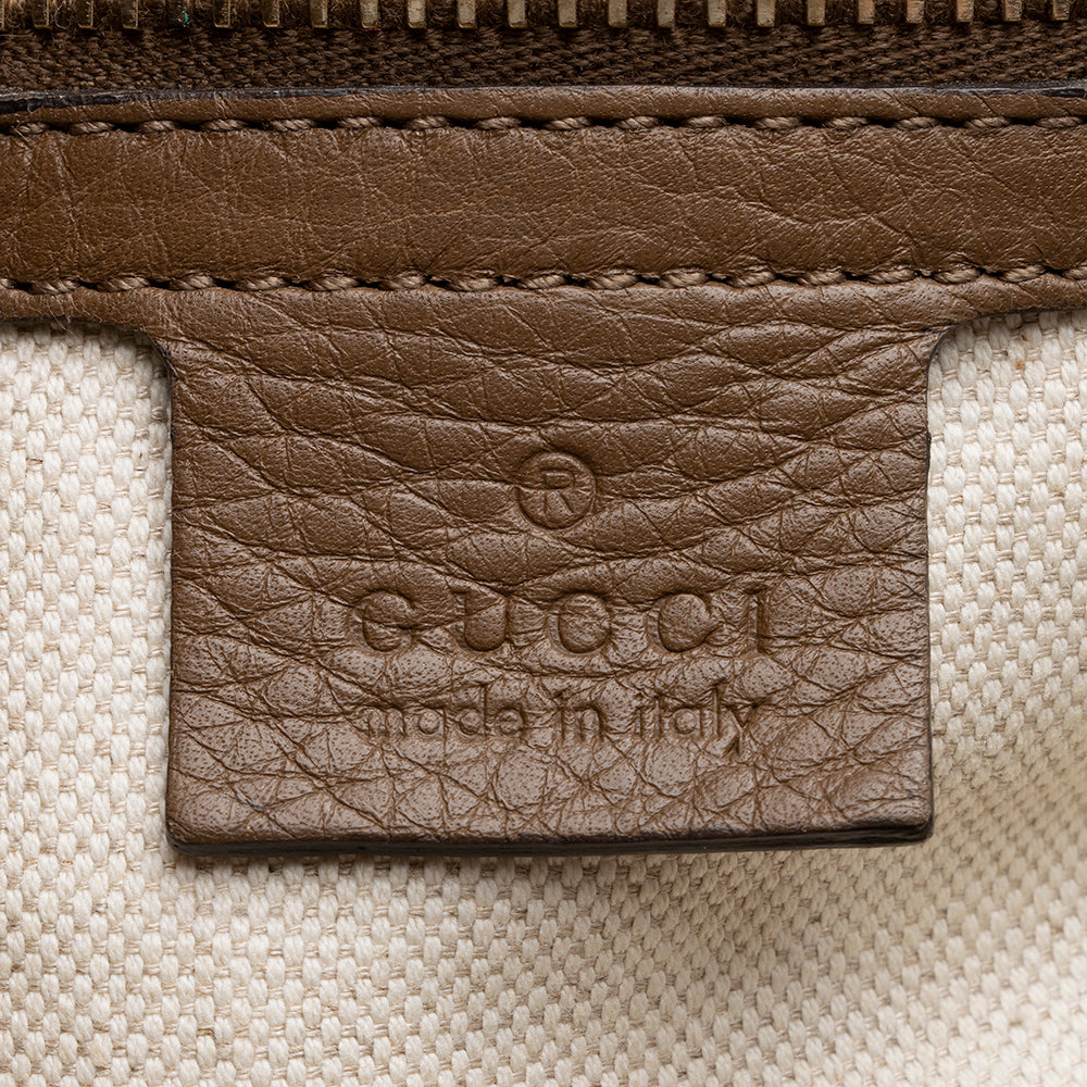 Gucci Leather Bamboo Small Shopper Tote (SHF-13839)