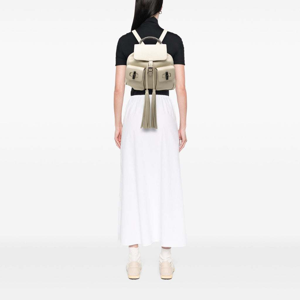 Gucci Leather Bamboo Tassel Backpack