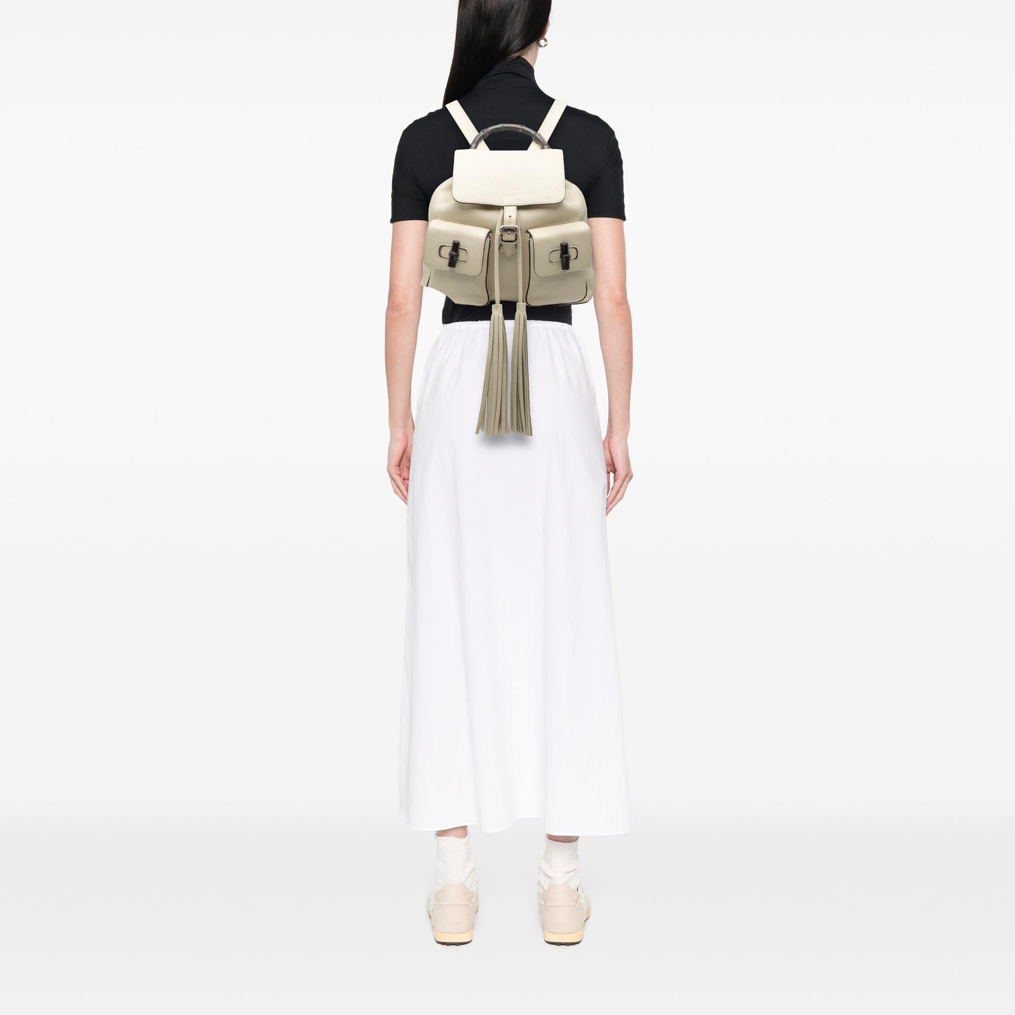 Gucci Leather Bamboo Tassel Backpack