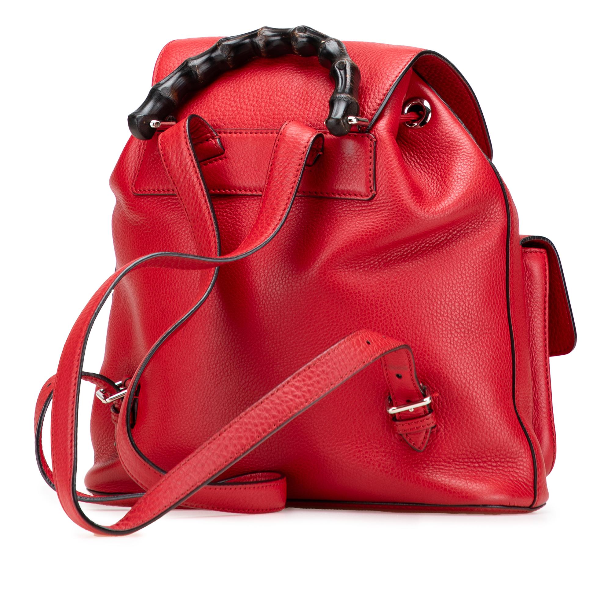 Gucci Leather Bamboo Tassel Backpack