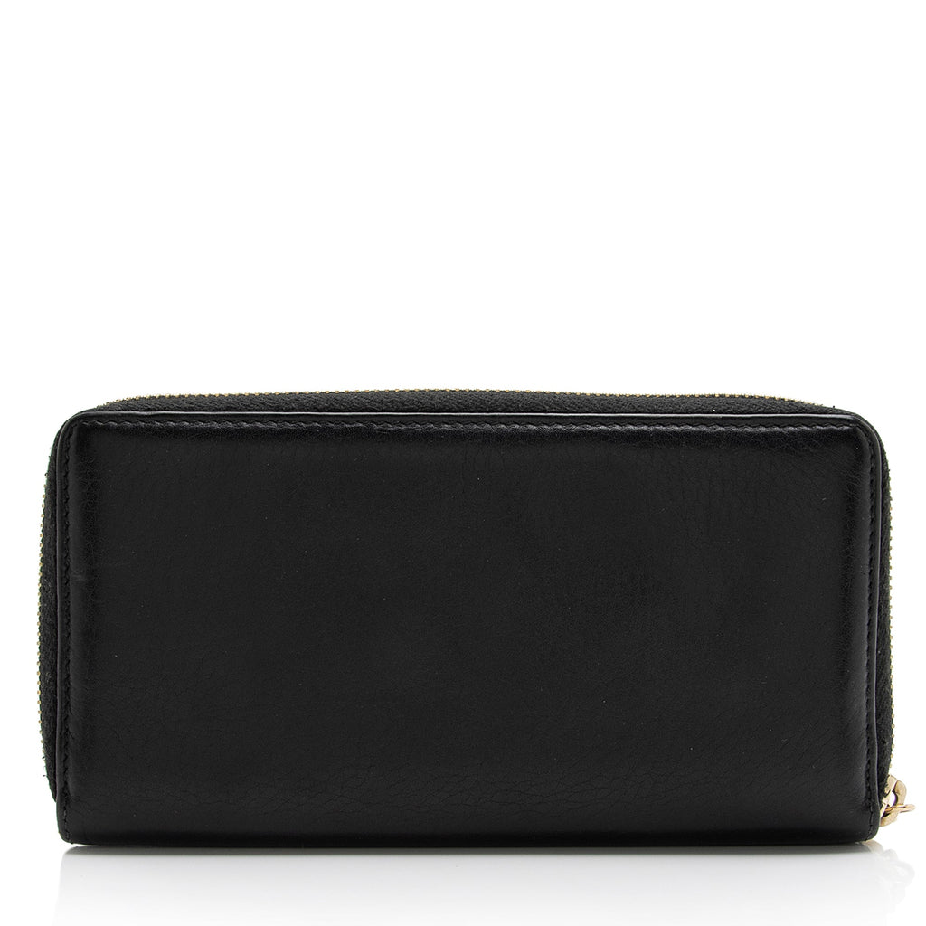 Gucci Leather Bamboo Tassel Zip Around Wallet (SHF-23545)