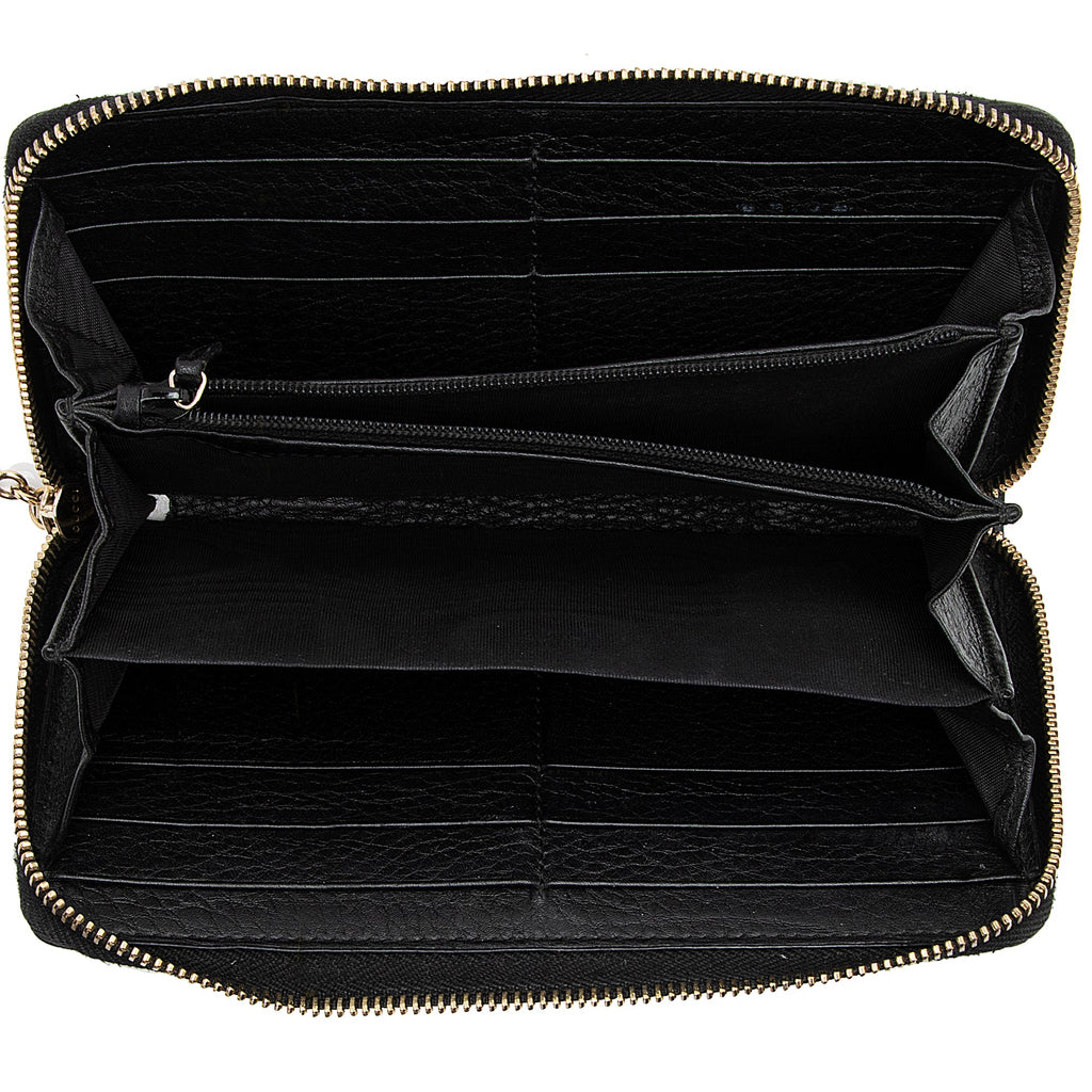 Gucci Leather Bamboo Tassel Zip Around Wallet (SHF-23545)