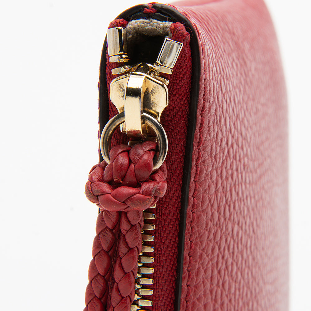 Gucci Leather Bamboo Tassel Zip Clutch (SHF-12686)