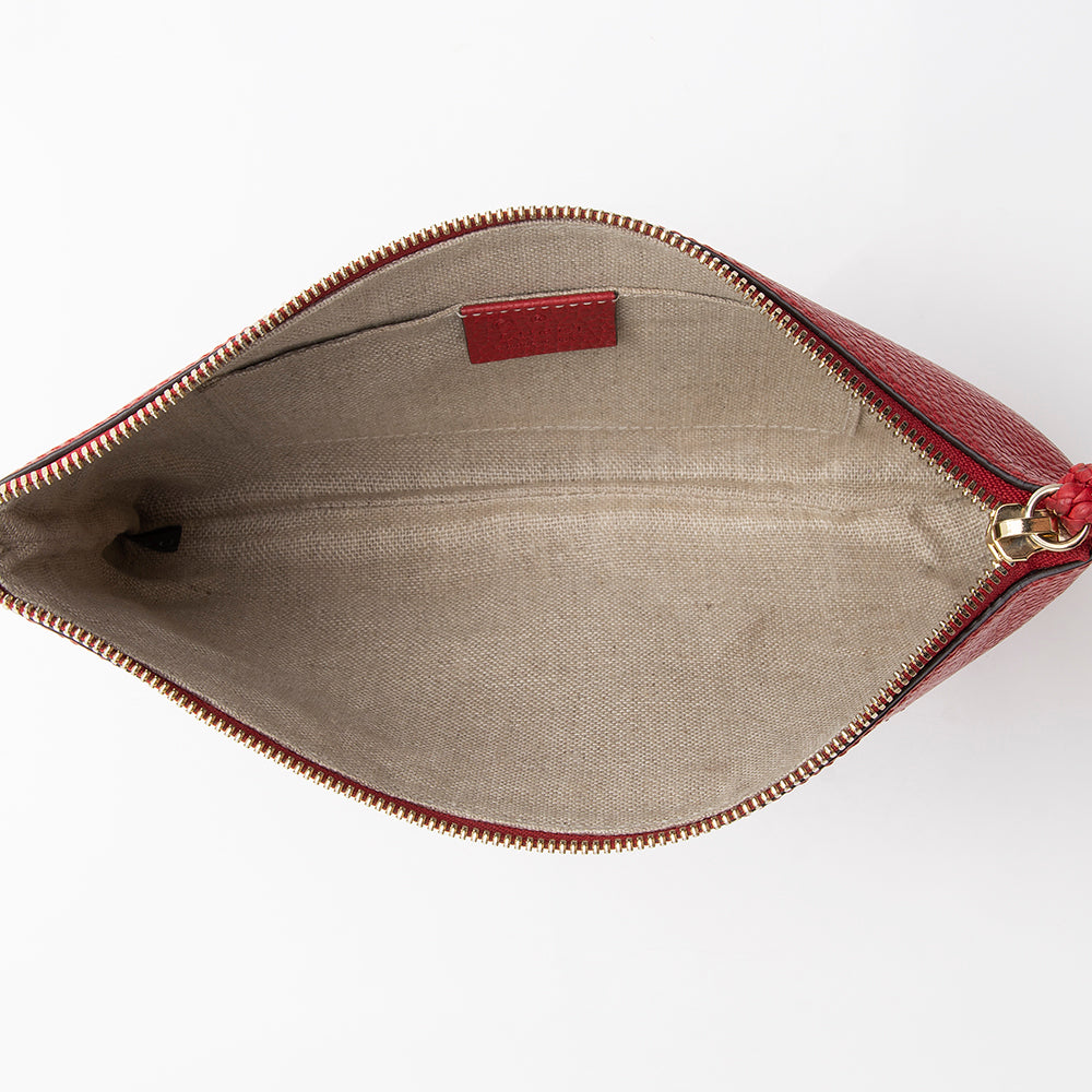 Gucci Leather Bamboo Tassel Zip Clutch (SHF-12686)
