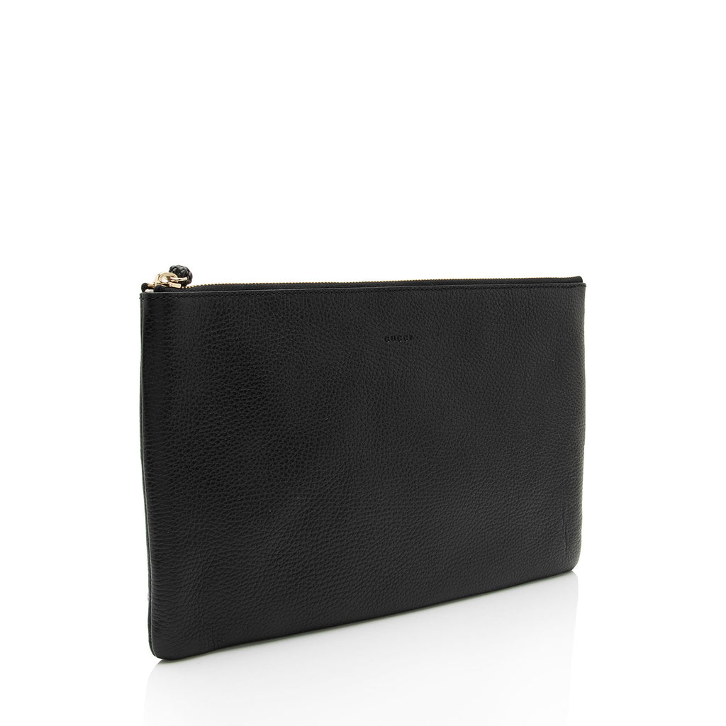 Gucci Leather Bamboo Tassel Zip Clutch (SHF-ybom6m)