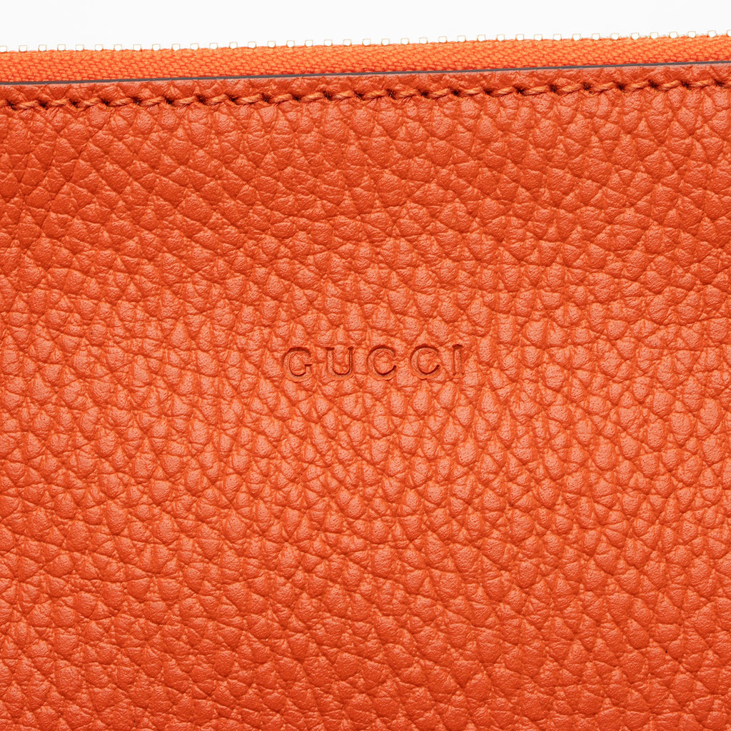Gucci Leather Bamboo Tassel Zip Clutch (SHF-aWlLLC)