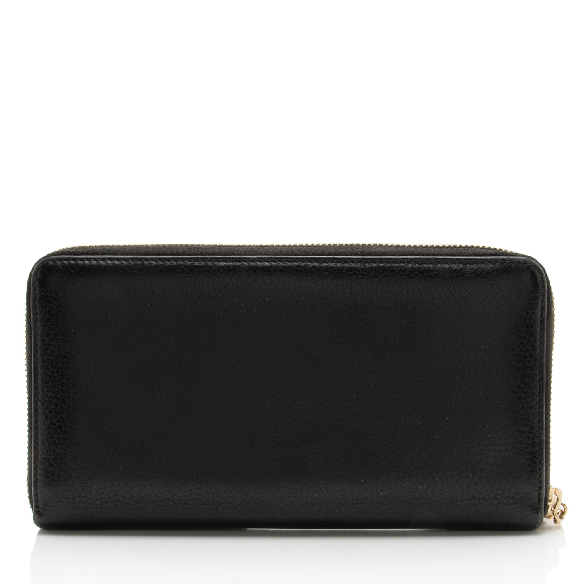 Gucci Leather Bamboo Zip Around Travel Wallet