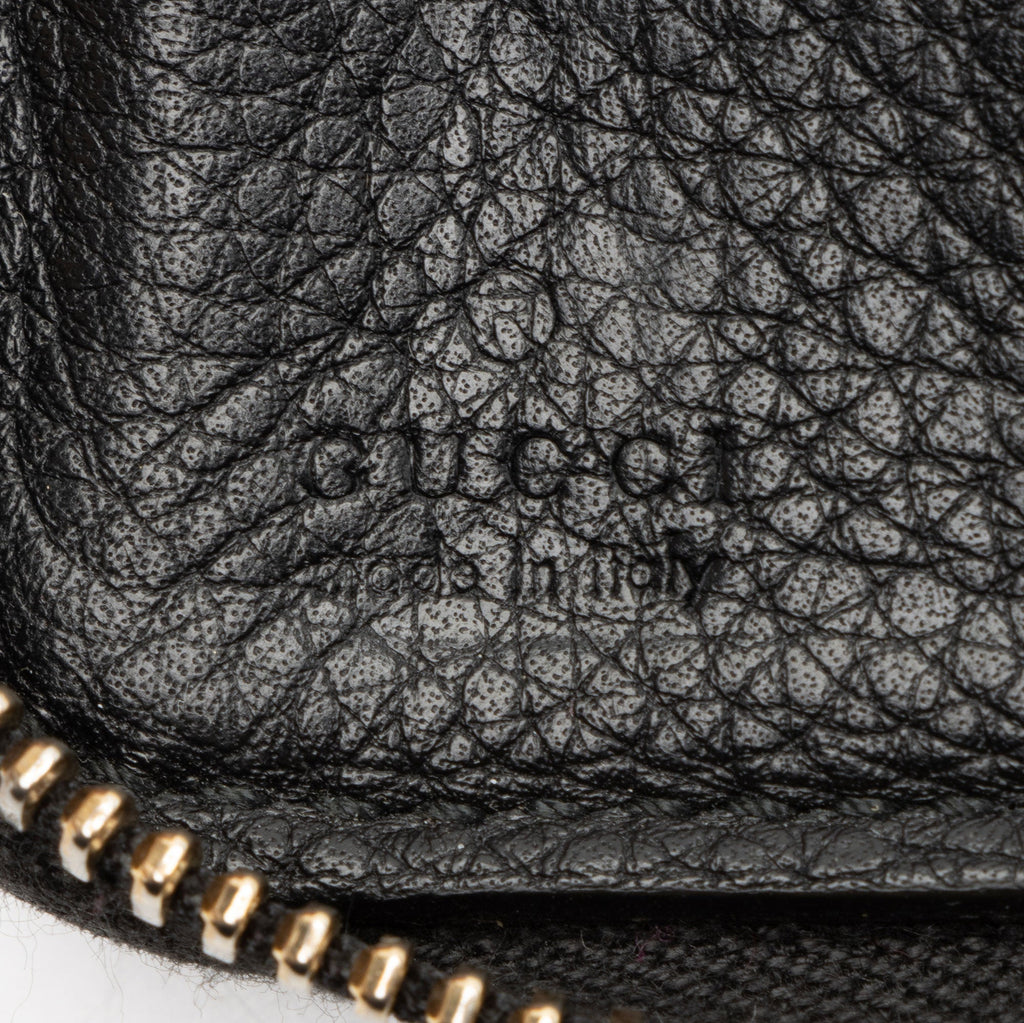 Gucci Leather Bamboo Zip Around Travel Wallet