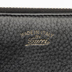 Gucci Leather Bamboo Zip Around Travel Wallet