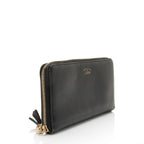 Gucci Leather Bamboo Zip Around Travel Wallet