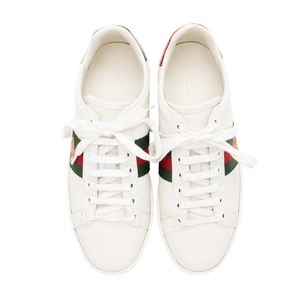 Gucci Leather Bee Ace Sneakers - Size 6.5 / 36.5