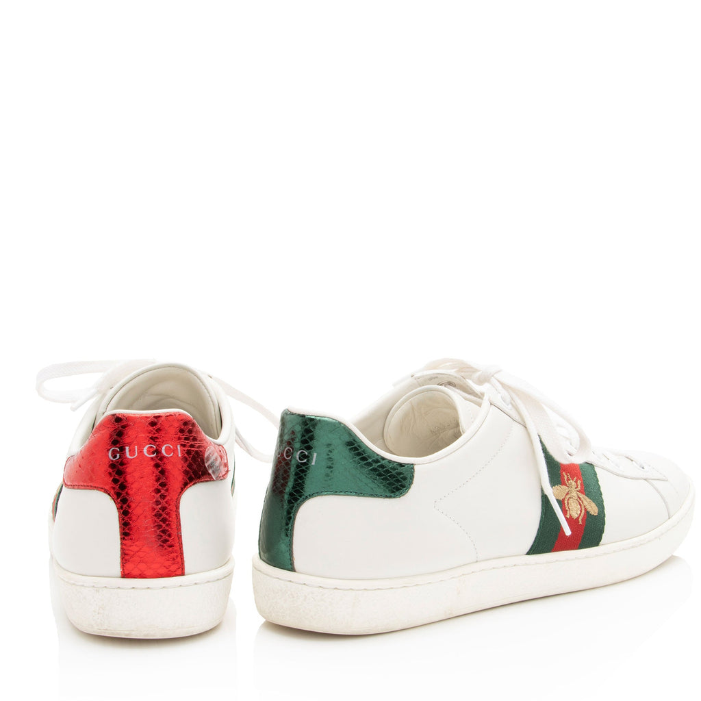 Gucci Leather Bee Ace Sneakers - Size 8.5 / 38.5