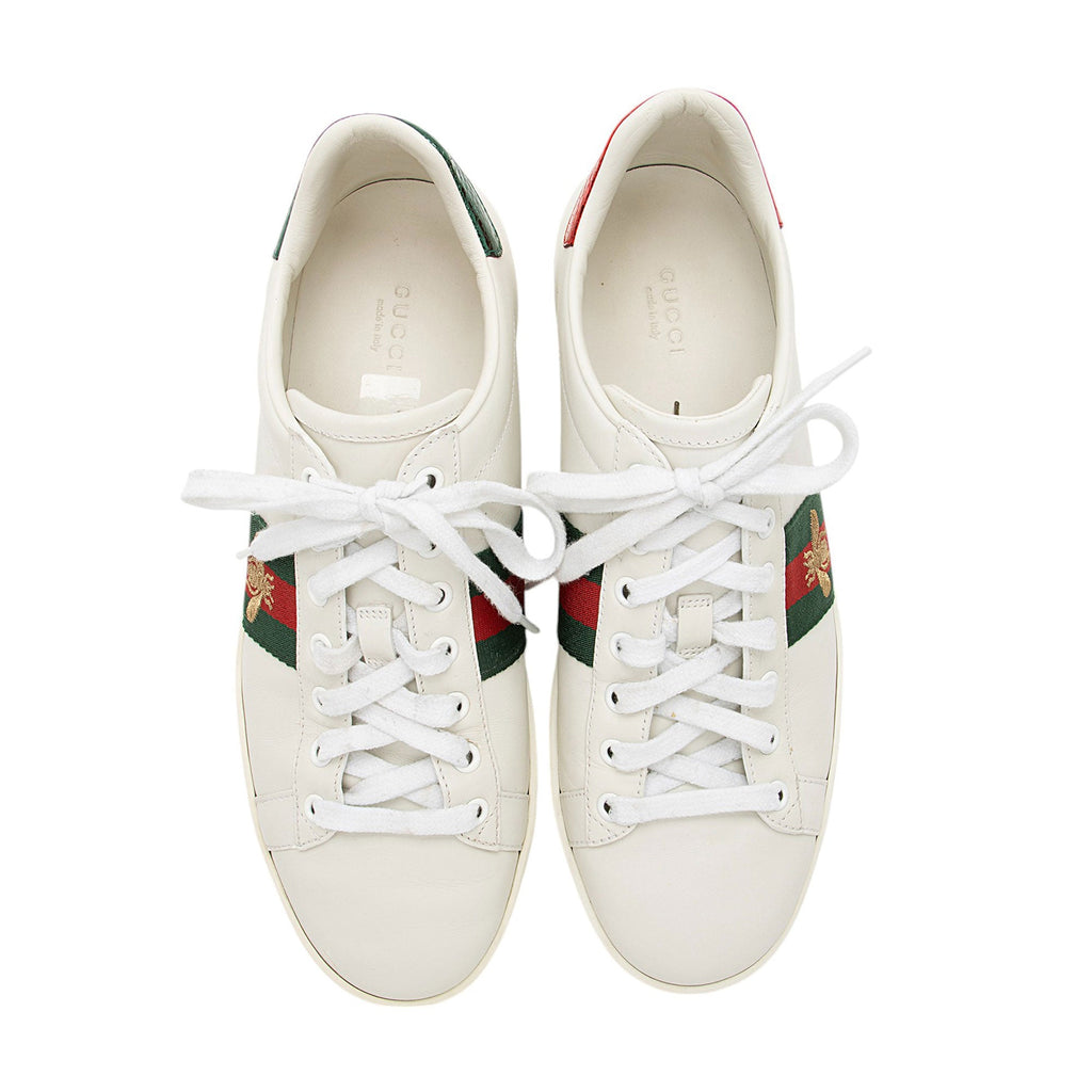 Gucci Leather Bee Ace Sneakers - Size 9.5 / 39.5