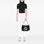 Gucci Leather Blondie Web Shoulder Bag