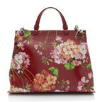Gucci Leather Blooms Bamboo Daily Medium Satchel (SHF-YKON9B)
