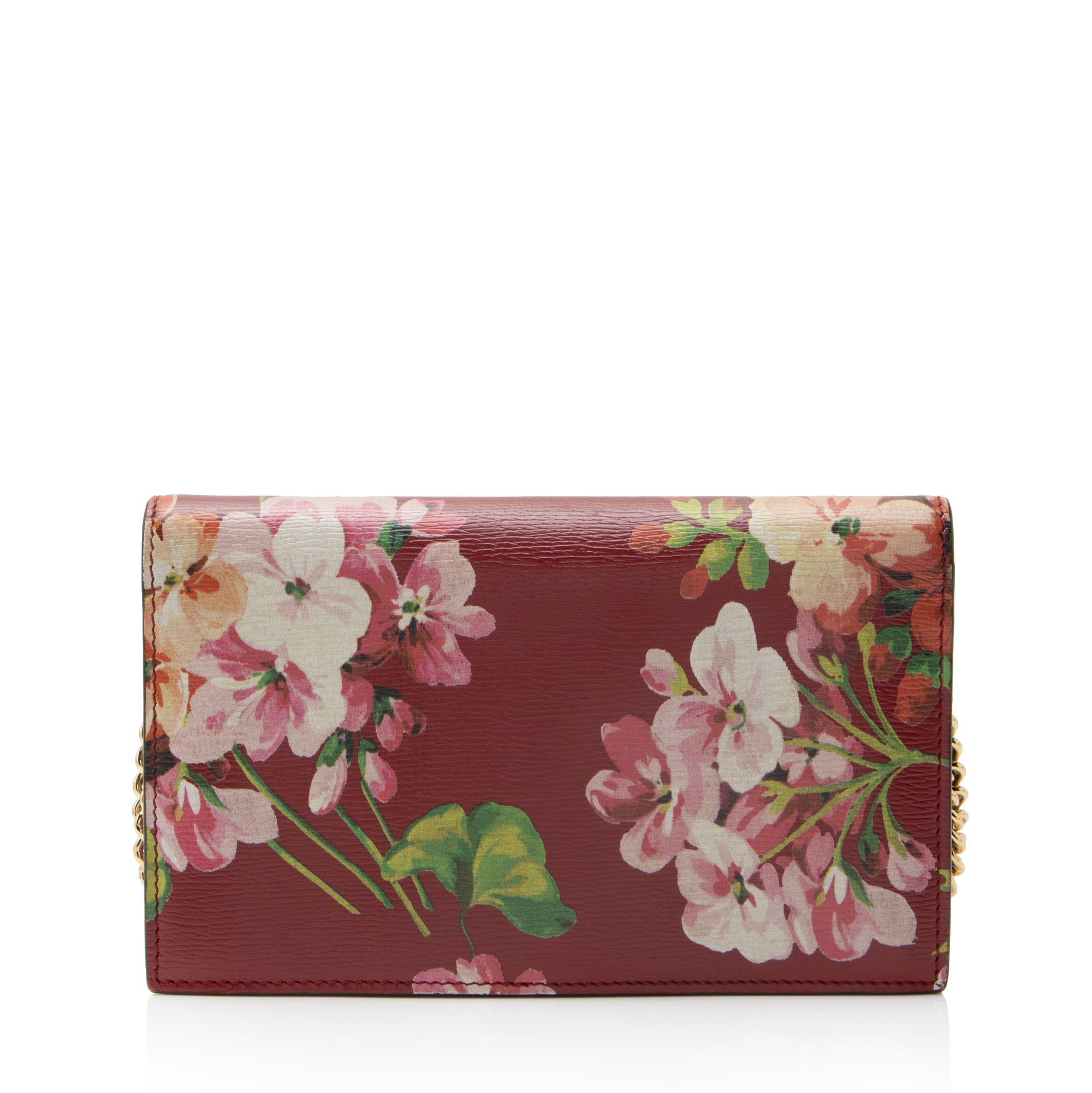Gucci Leather Blooms Interlocking G Wallet on Chain