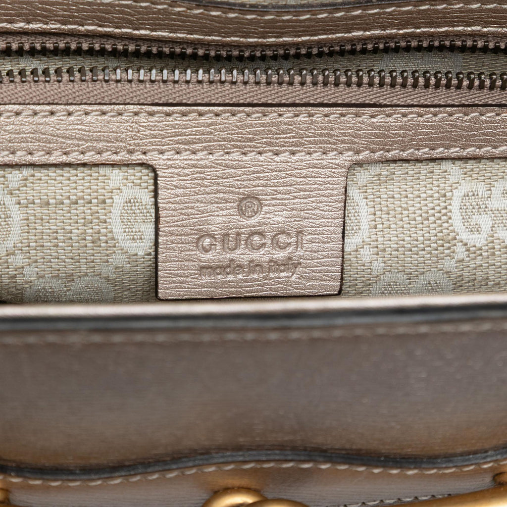 Gucci Leather Bright Bit Satchel