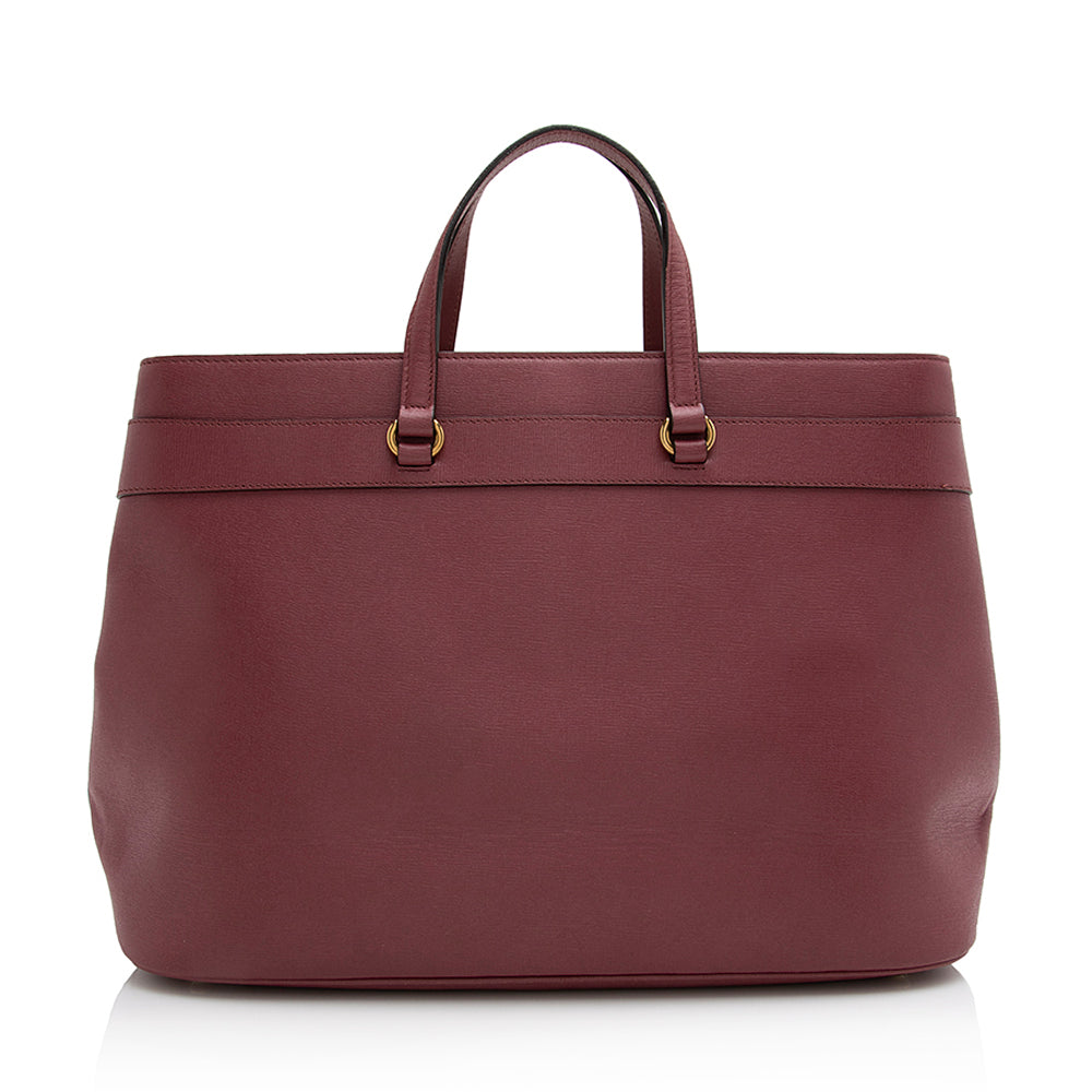 Gucci Leather Bright Bit Large Tote (SHF-21918)