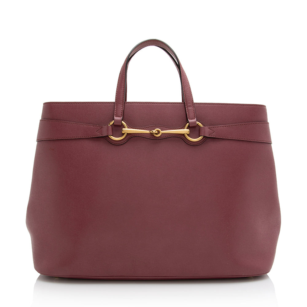 Gucci Leather Bright Bit Large Tote (SHF-21918)