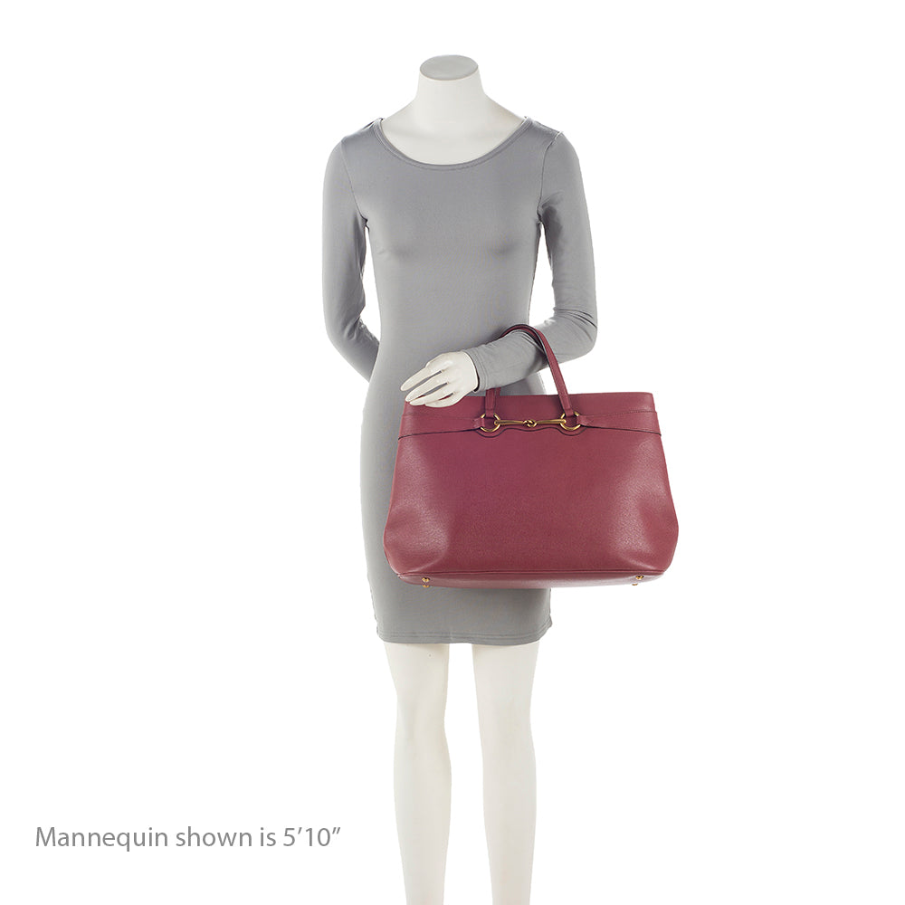 Gucci Leather Bright Bit Large Tote (SHF-21918)