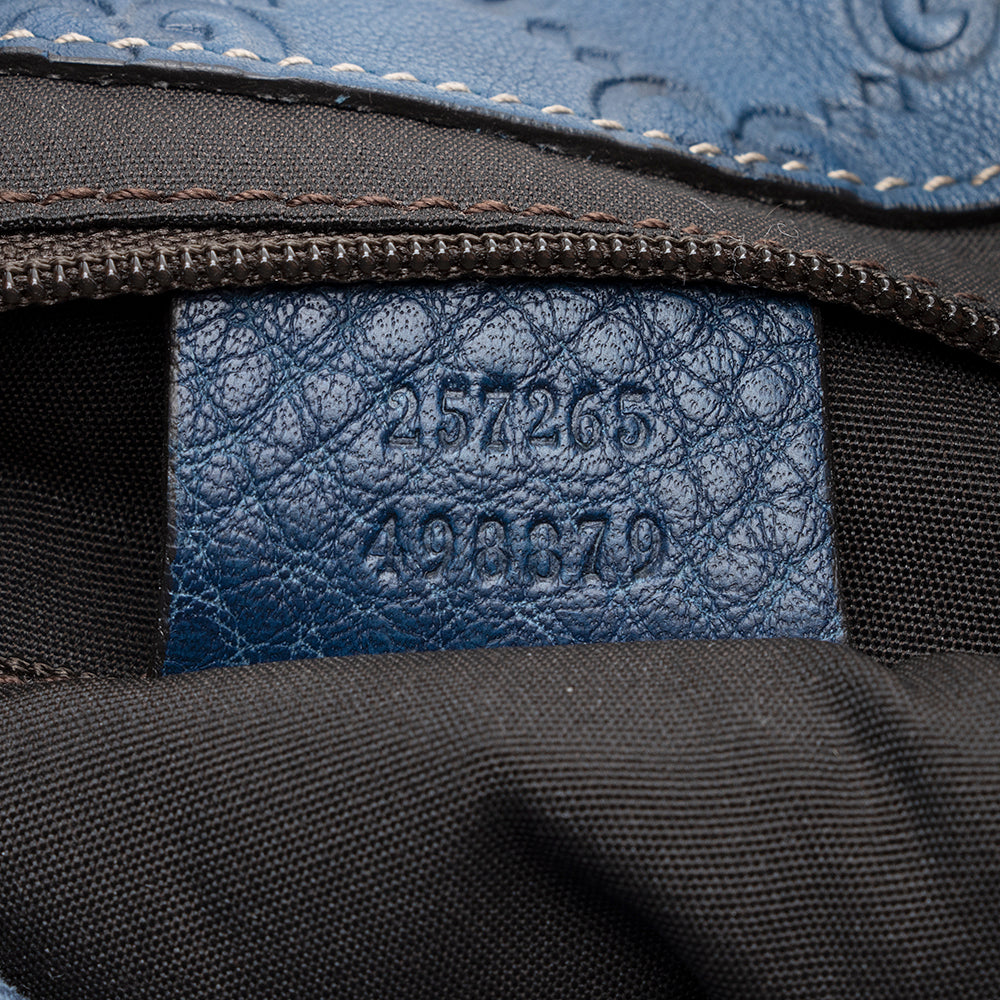 Gucci Leather Canvas Guccissima Hobo (SHF-19702)
