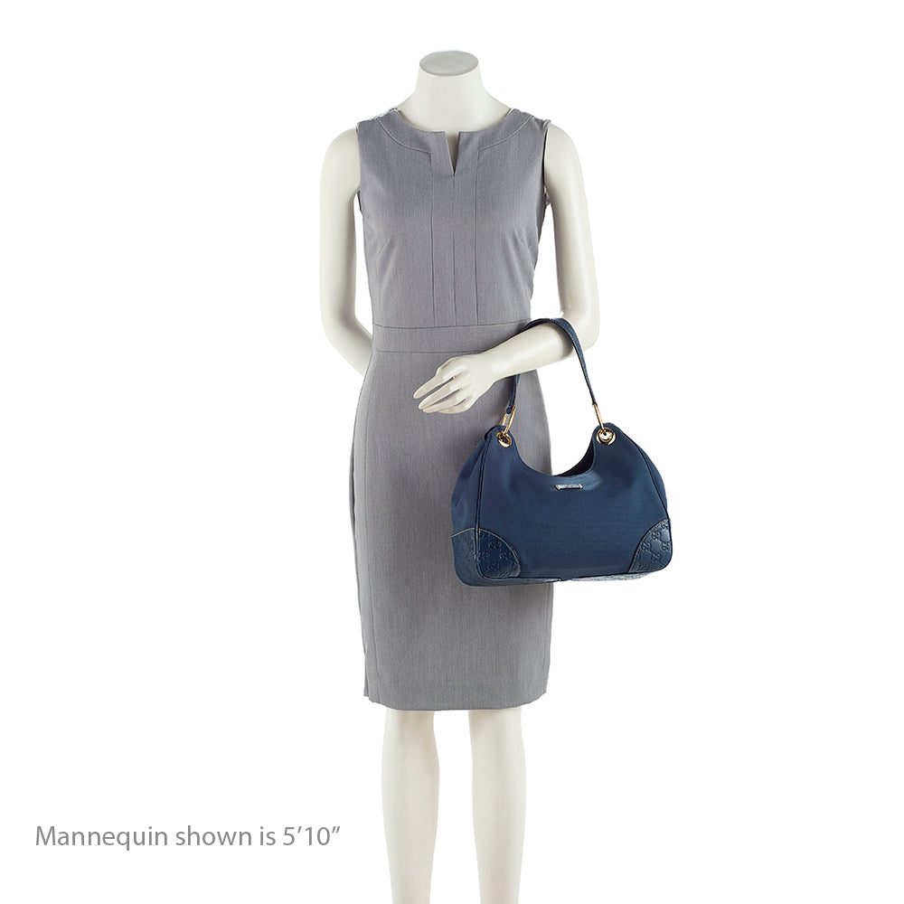 Gucci Leather Canvas Guccissima Hobo (SHF-19702)