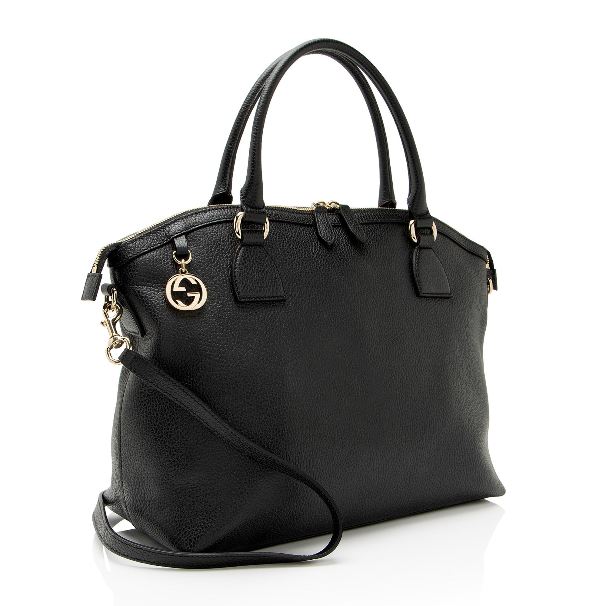 Gucci Leather Charm Dome Satchel