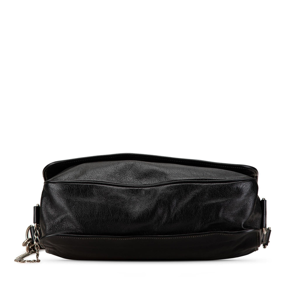 Gucci Leather Crest Chain Messenger Bag (SHG-FgBsnS)