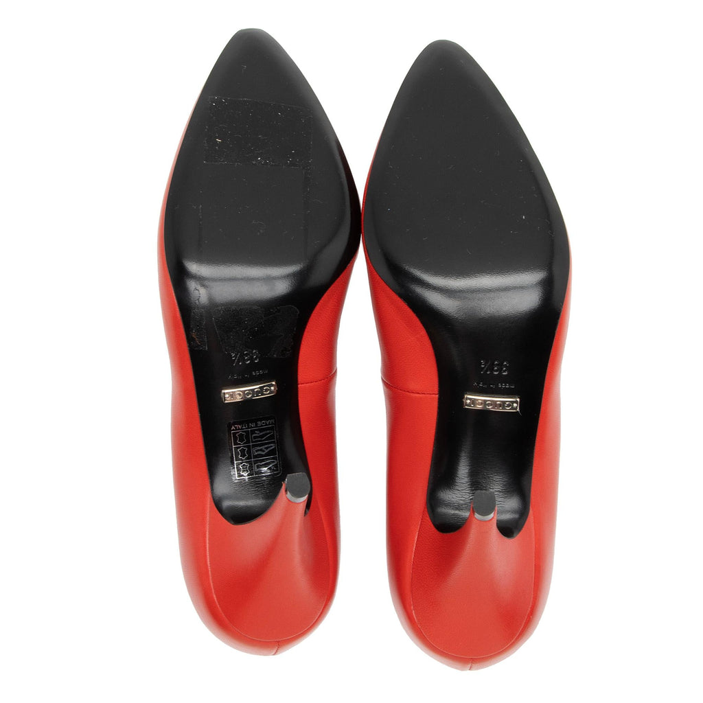 Gucci Leather Crystal Ankle Strap Pumps - Size 8.5 / 38.5 (SHF-lSt4zM)