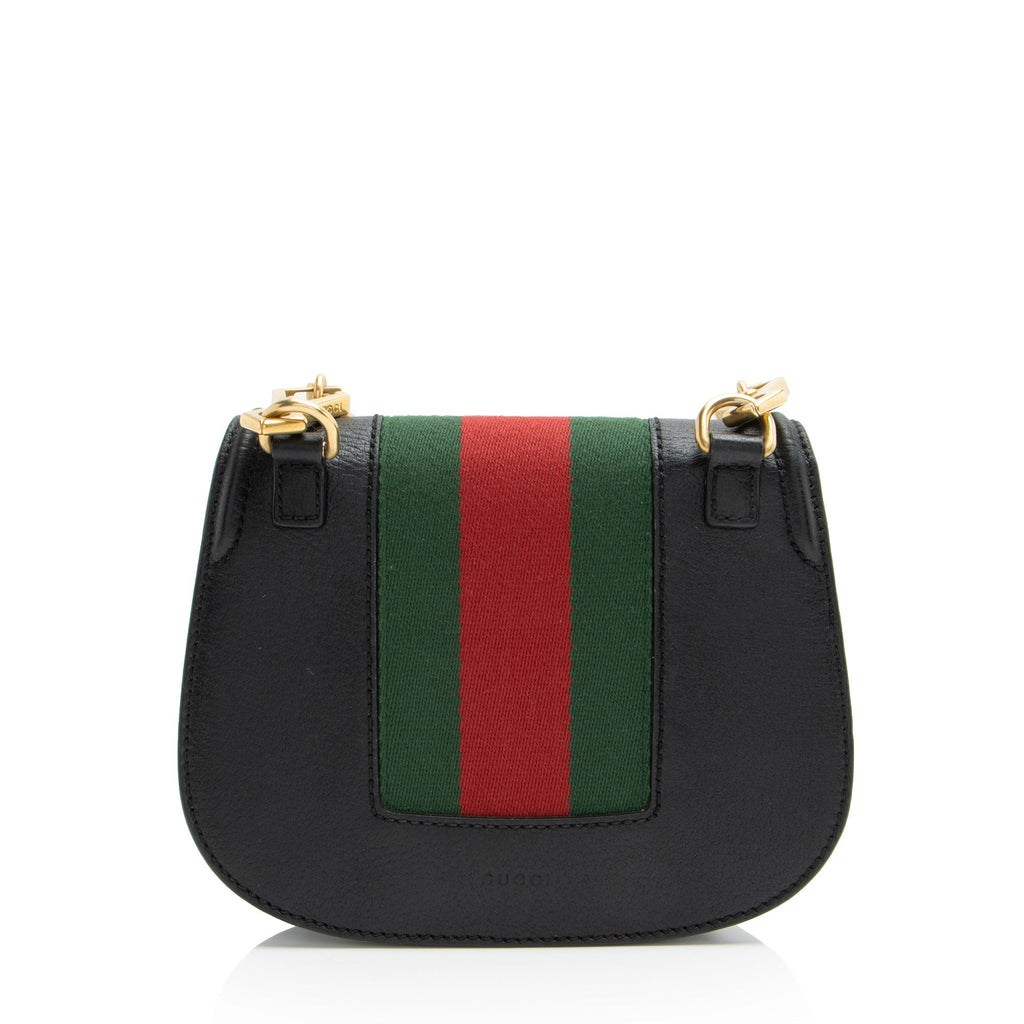 Gucci Leather Crystal Butterfly Linea Totem Small Crossbody