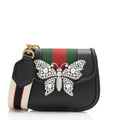 Gucci Leather Crystal Butterfly Linea Totem Small Crossbody