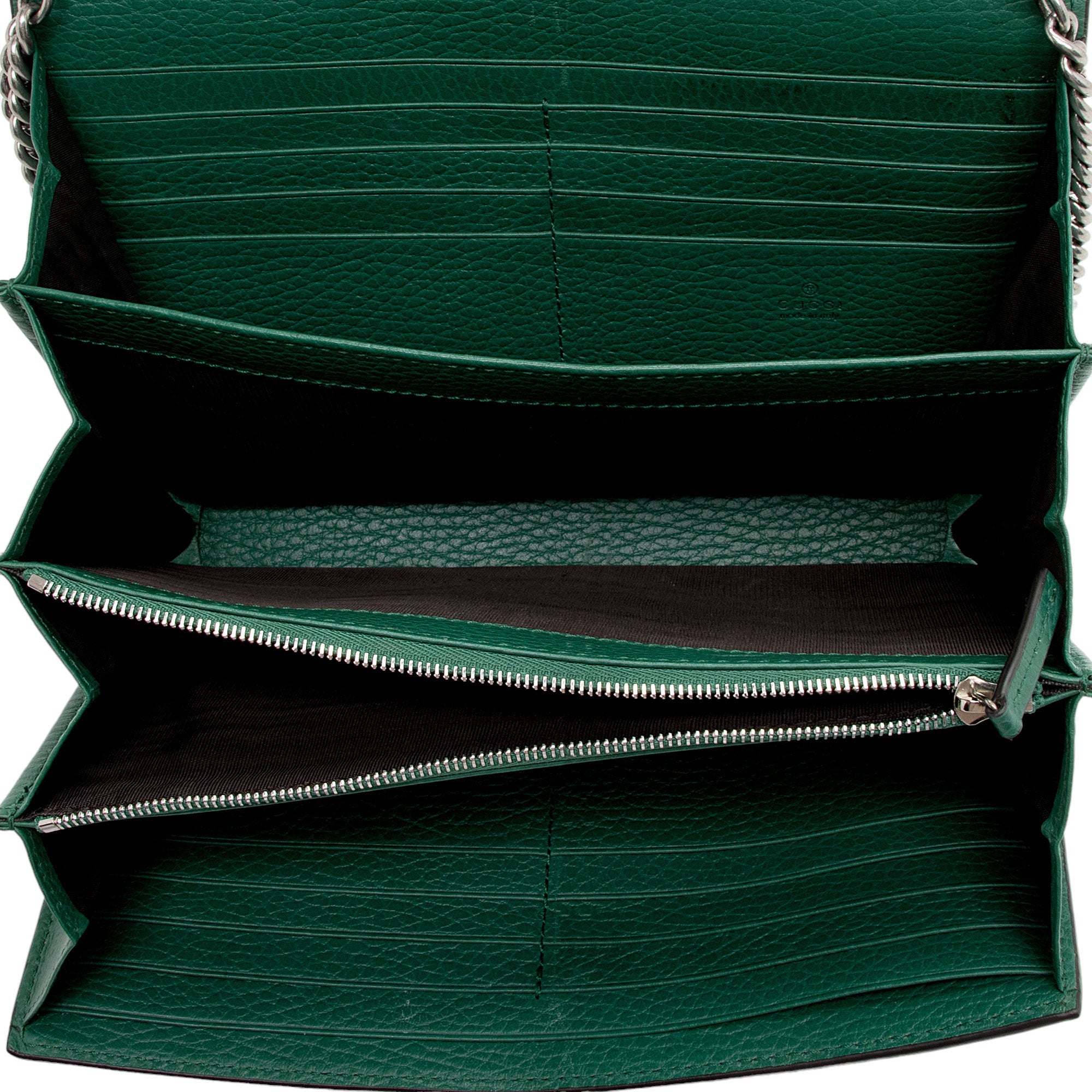 Gucci Leather Crystal Dionysus Chain Wallet (SHF-lfofdz)