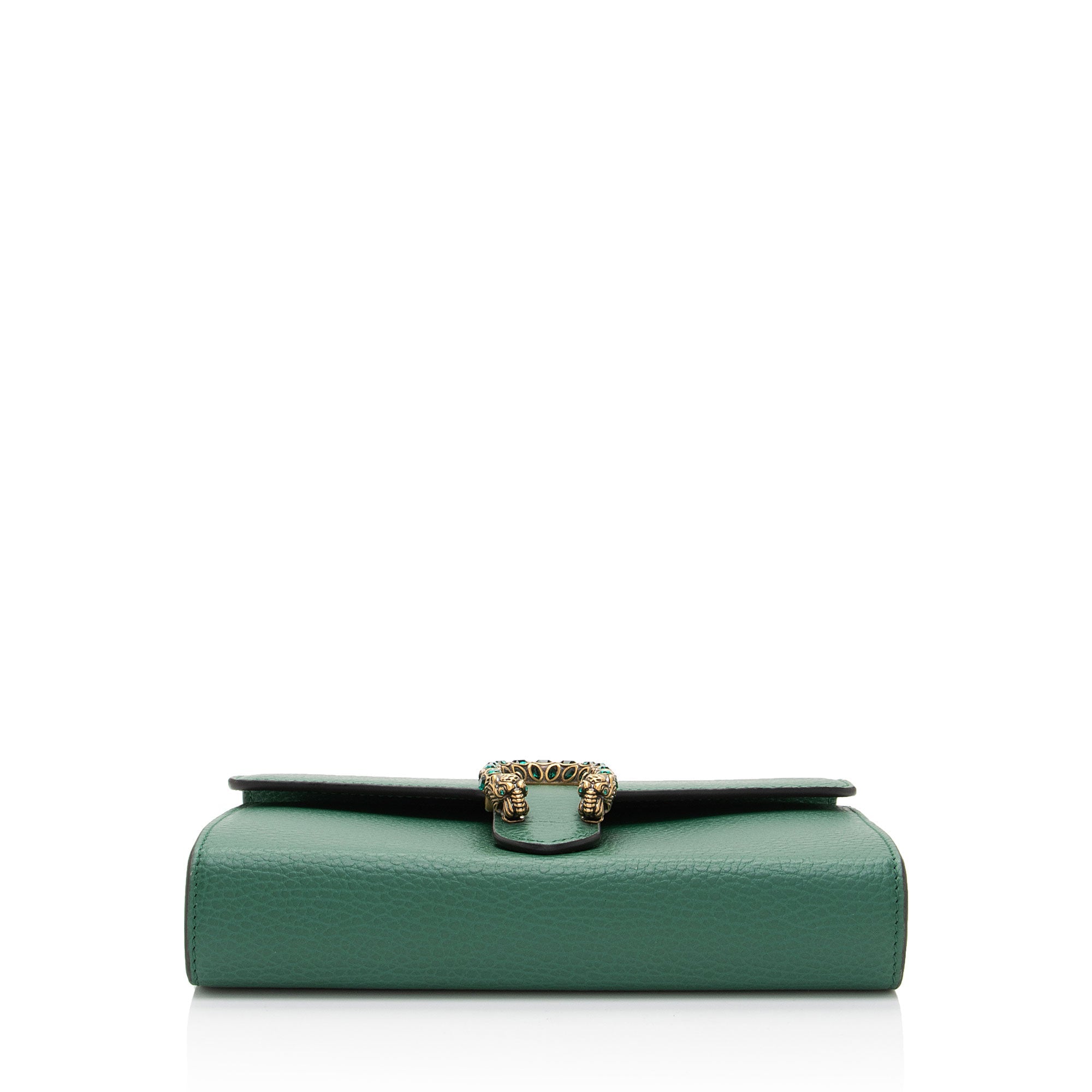 Gucci Leather Crystal Dionysus Chain Wallet (SHF-roOomv)