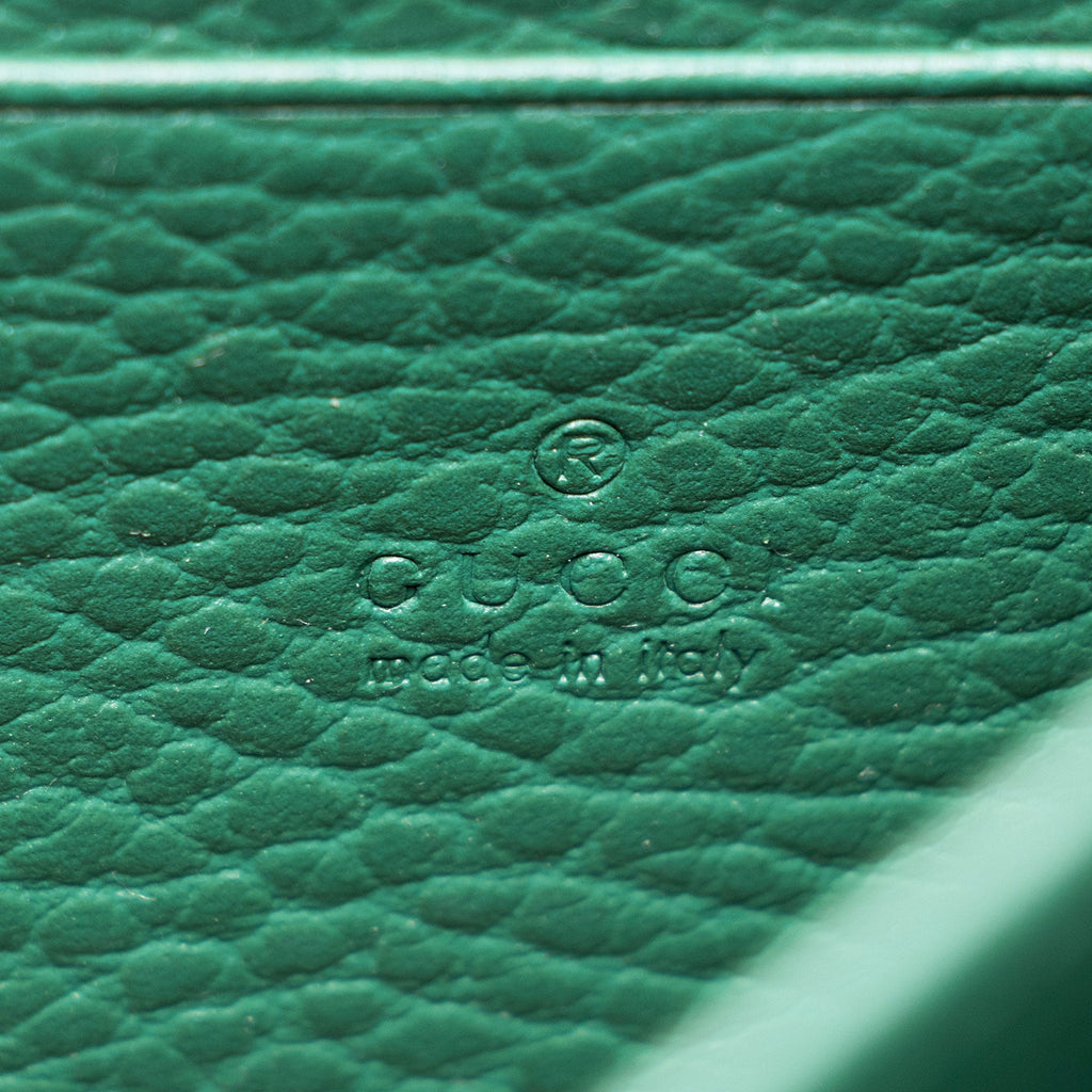 Gucci Leather Crystal Dionysus Chain Wallet (SHF-roOomv)