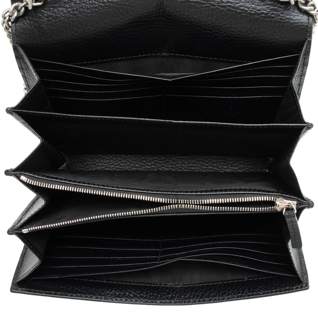 Gucci Leather Crystal Dionysus Chain Wallet (SHF-N4rGzu)