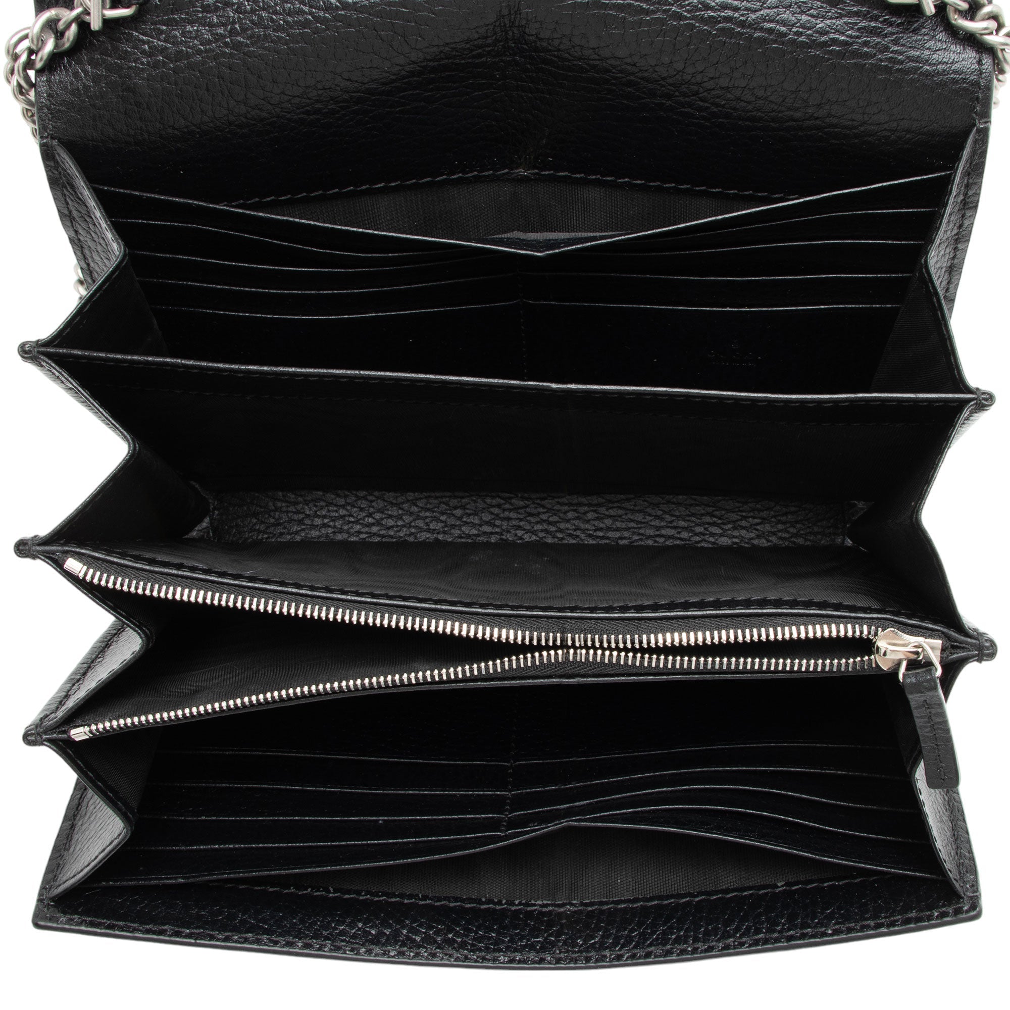 Gucci Leather Crystal Dionysus Chain Wallet (SHF-N4rGzu)