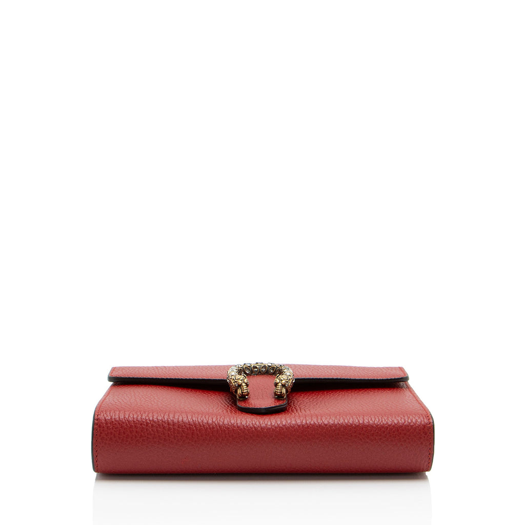 Gucci Leather Crystal Dionysus Chain Wallet