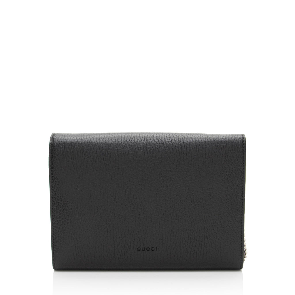 Gucci Leather Crystal Dionysus Chain Wallet