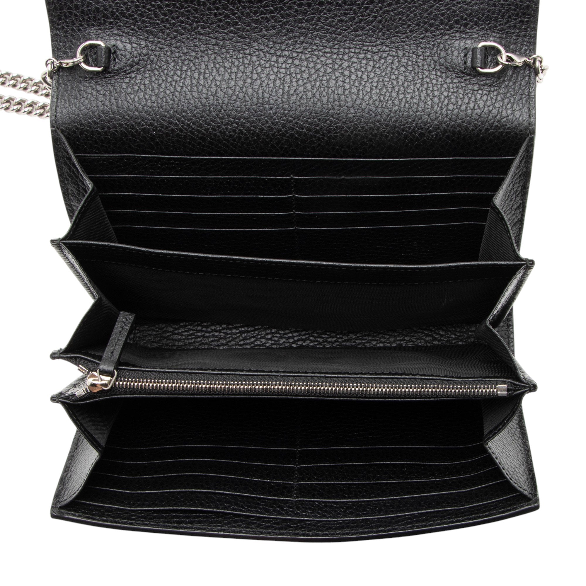 Gucci Leather Crystal Dionysus Chain Wallet
