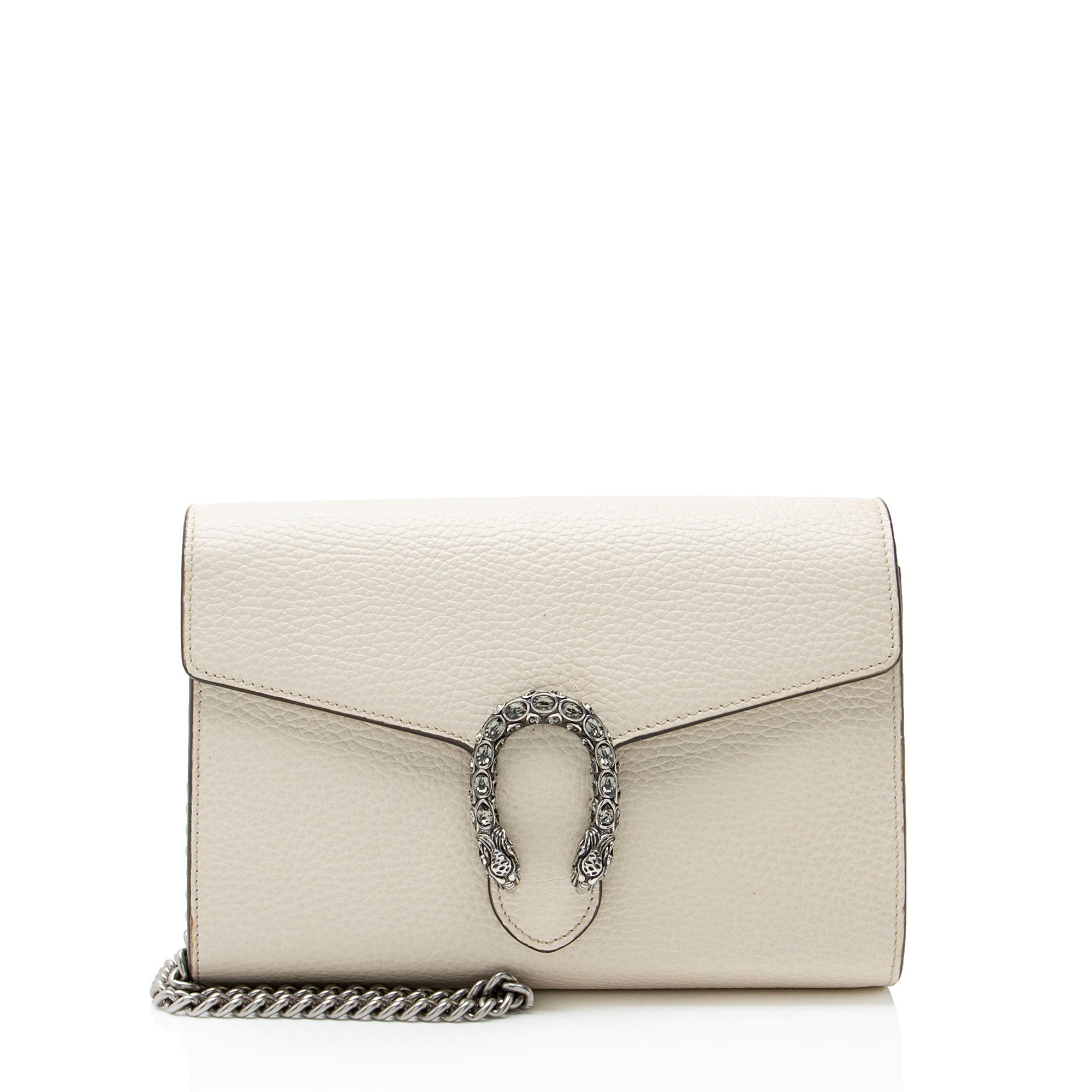 Gucci Leather Crystal Dionysus Chain Wallet