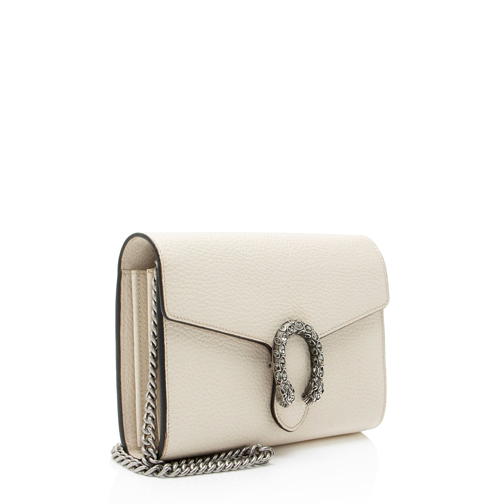 Gucci Leather Crystal Dionysus Chain Wallet