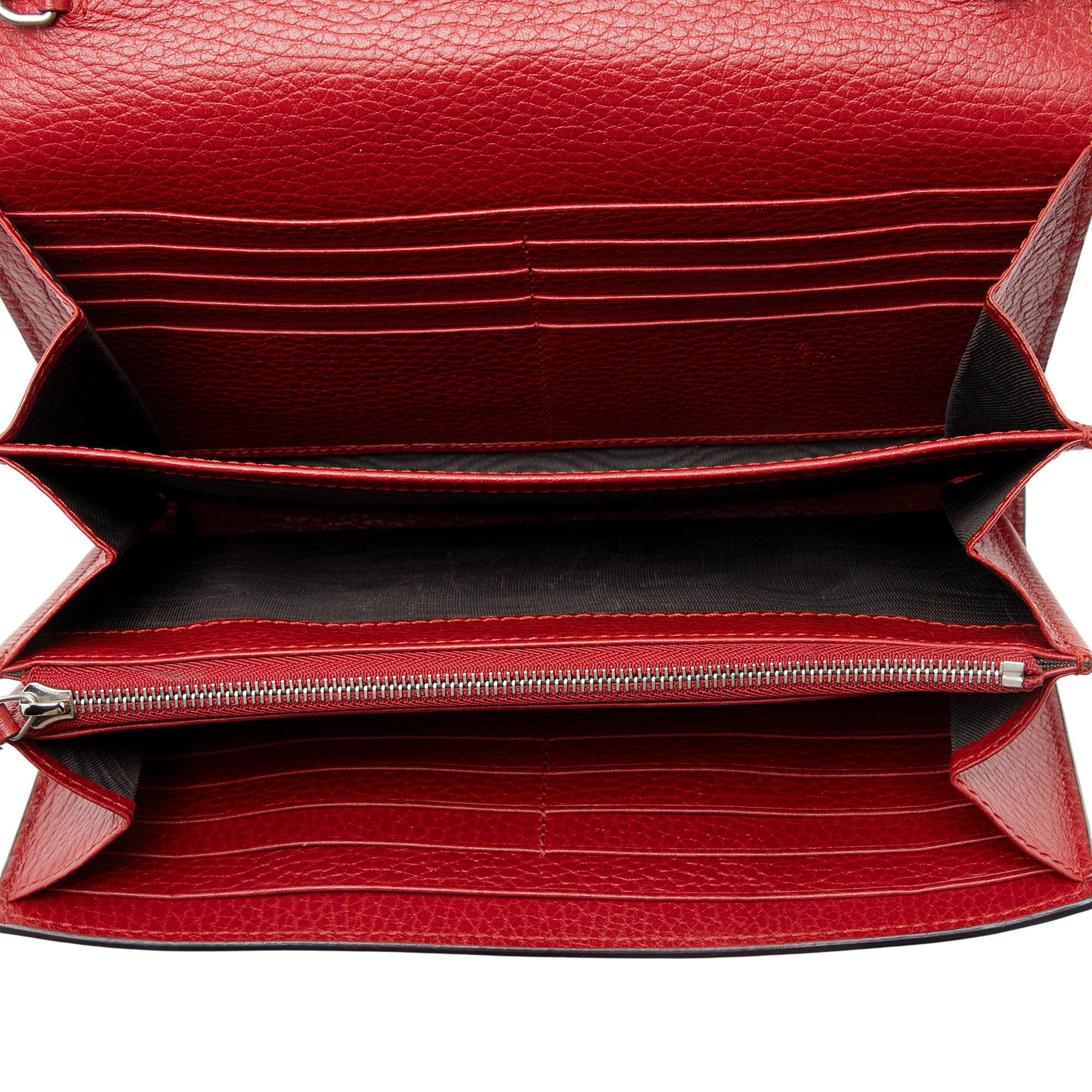Gucci Leather Crystal Dionysus Chain Wallet