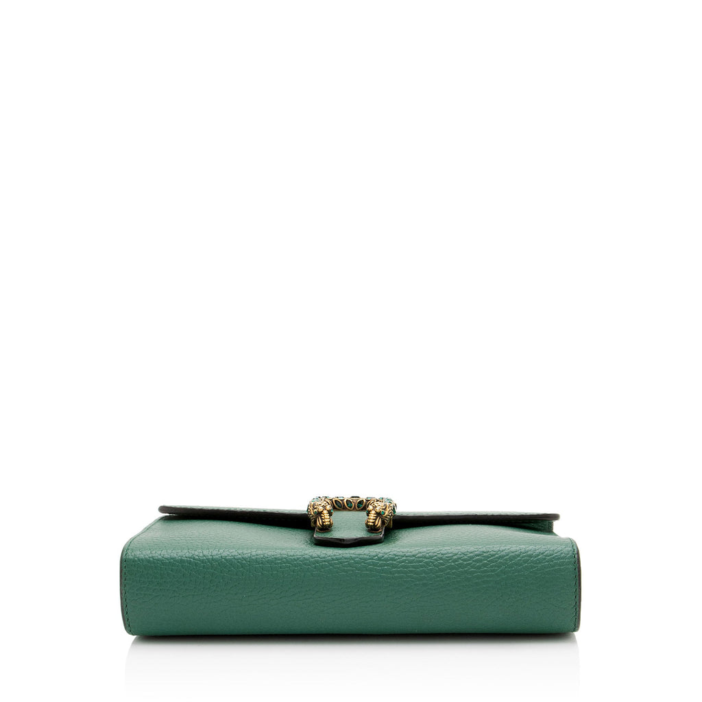 Gucci Leather Crystal Dionysus Chain Wallet