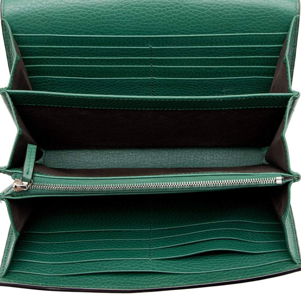 Gucci Leather Crystal Dionysus Chain Wallet