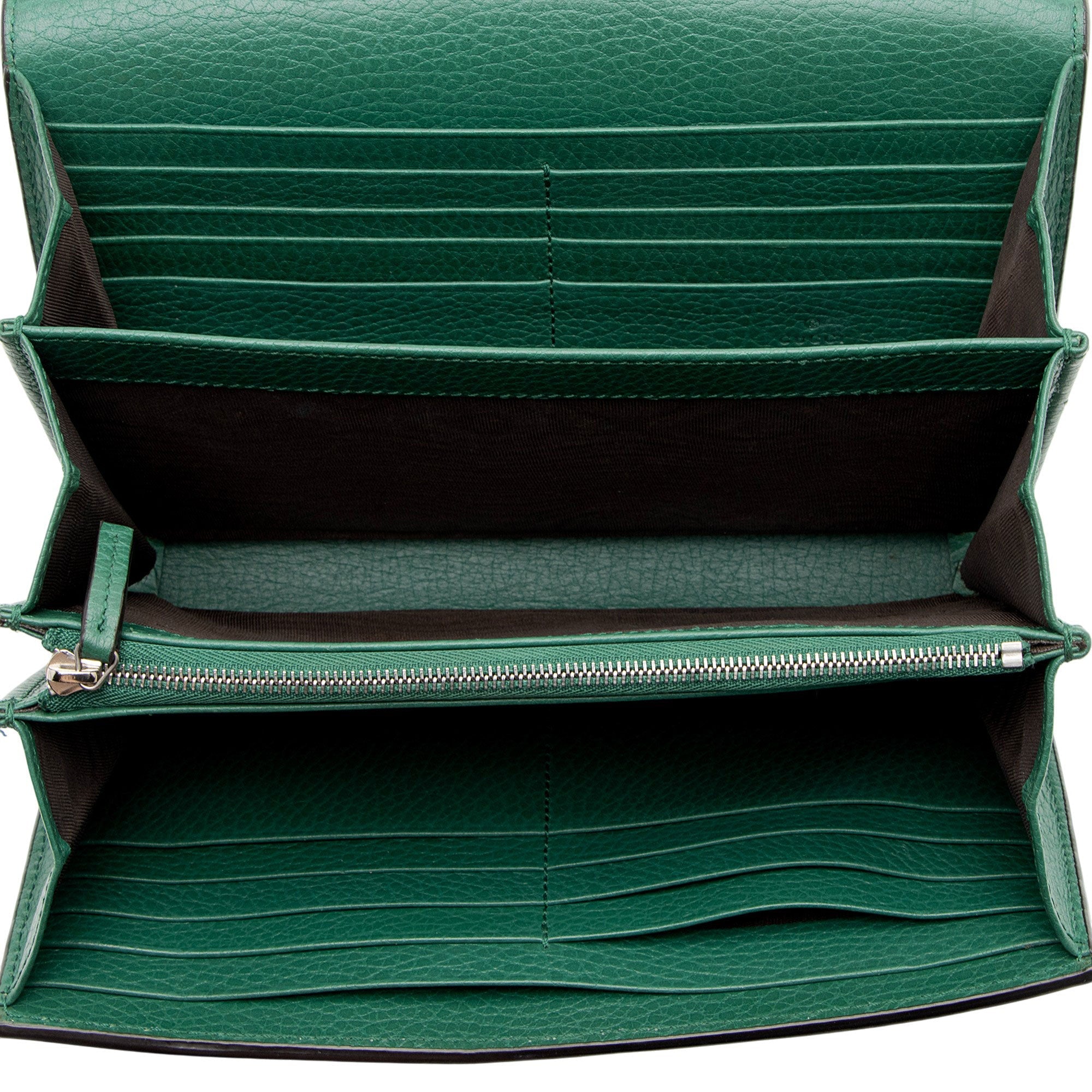Gucci Leather Crystal Dionysus Chain Wallet